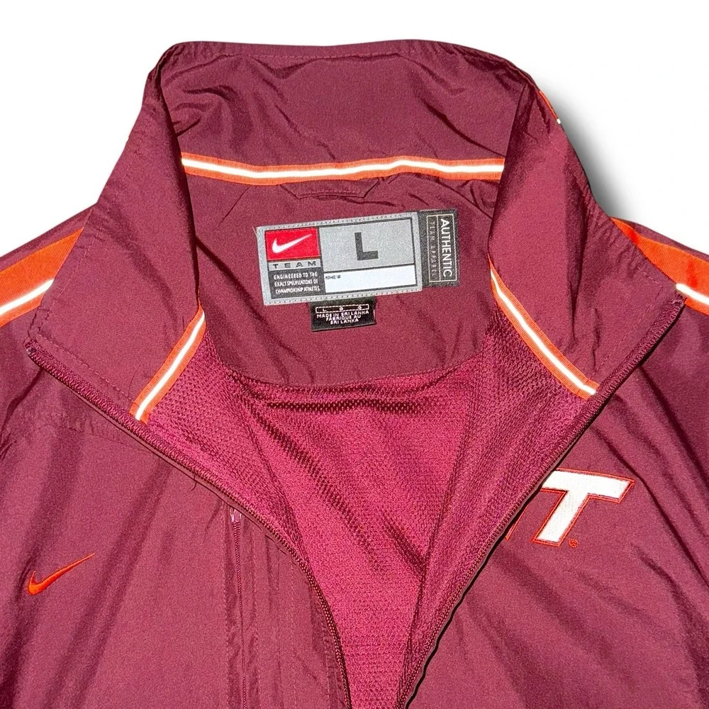 VIRGINIA TECH Windbreaker Large Y2K NIKE‎ Team Mesh Lined Full Zip Jacket